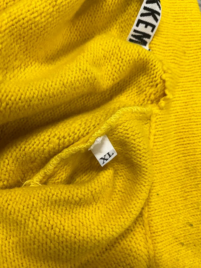 2000s Bikkembergs Yellow Wool Zip-Up Sweater cVQnQFZ 9