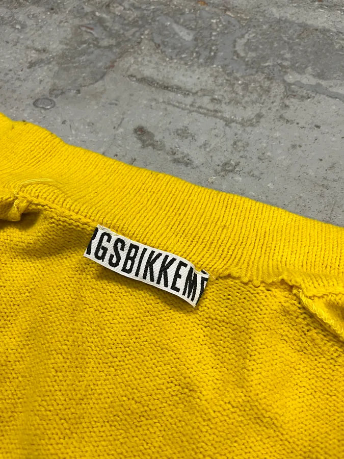 2000s Bikkembergs Yellow Wool Zip-Up Sweater cVQnQFZ 7