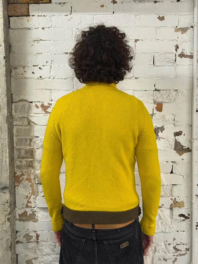 2000s Bikkembergs Yellow Wool Zip-Up Sweater cVQnQFZ 3