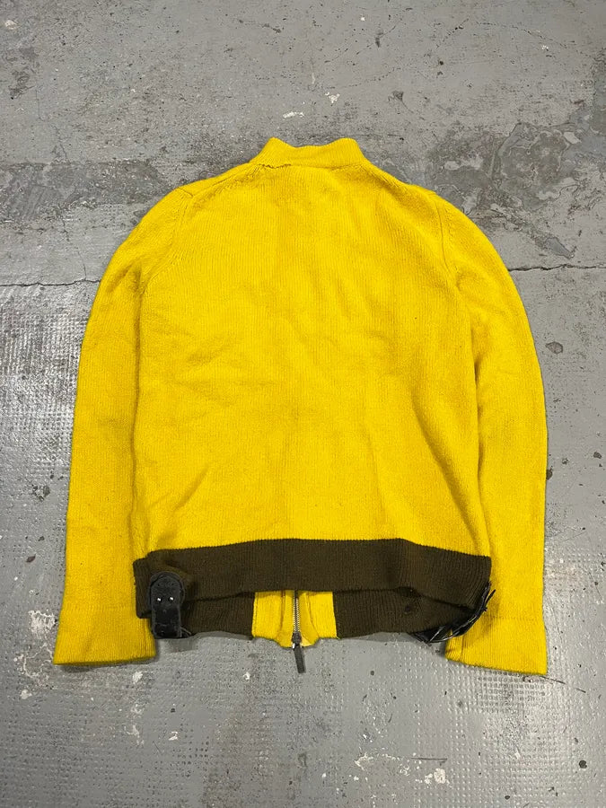 2000s Bikkembergs Yellow Wool Zip-Up Sweater cVQnQFZ 2