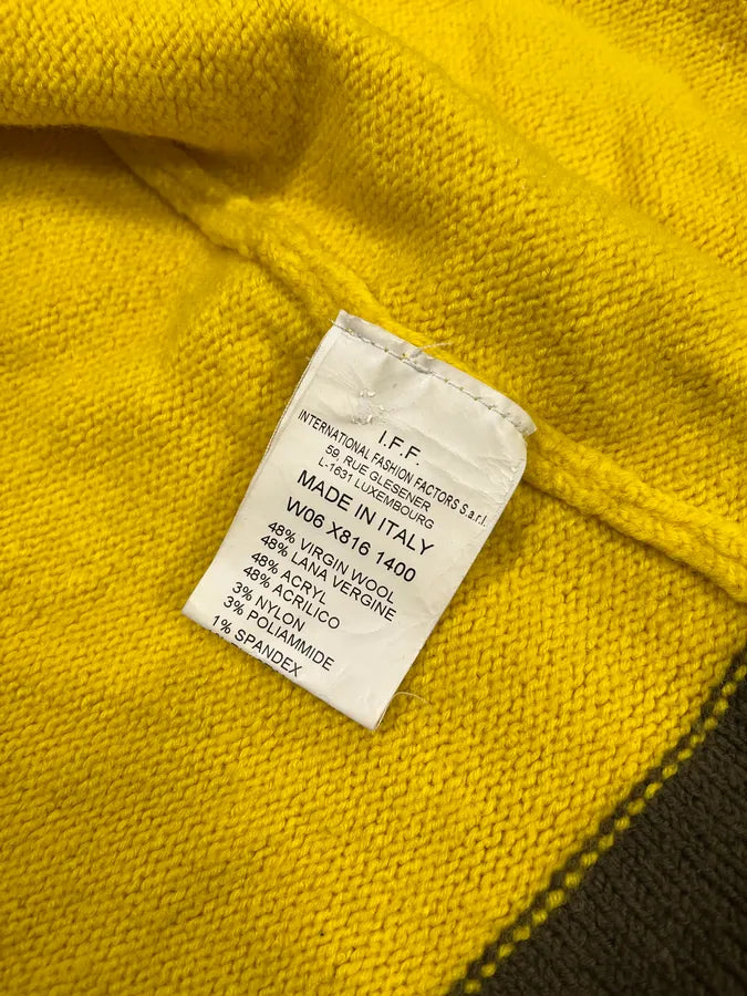 2000s Bikkembergs Yellow Wool Zip-Up Sweater cVQnQFZ 8