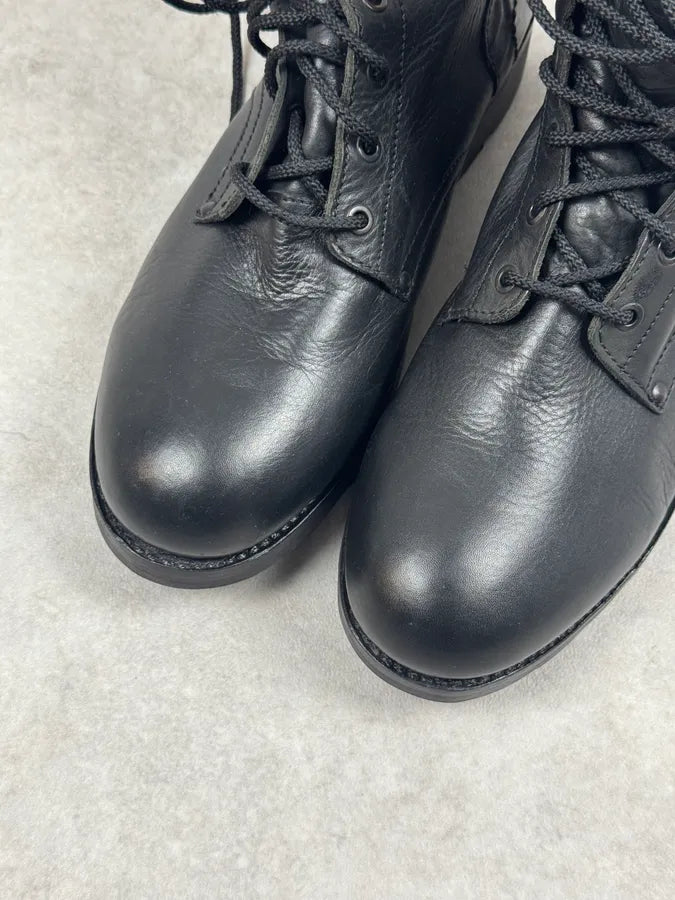 2000s Bikkembers Army Black Leather Boots VaxUuQQ 3