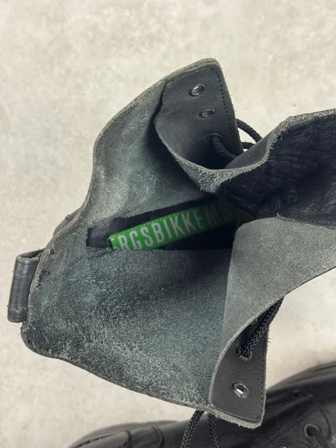 2000s Bikkembers Army Black Leather Boots VaxUuQQ 5