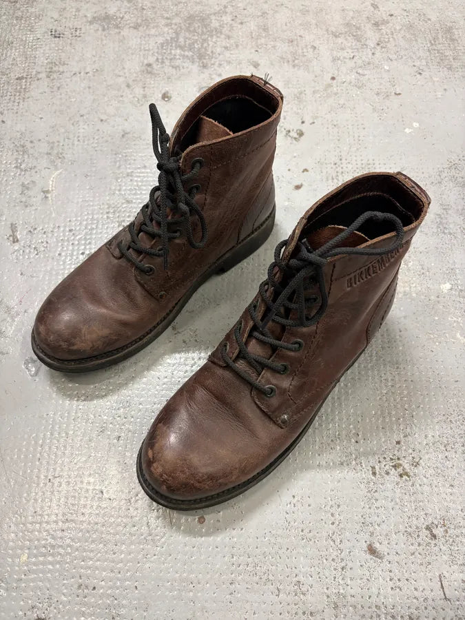 2000s Bikkembers Brown Eroded Leather Boots UgZhTkV 3