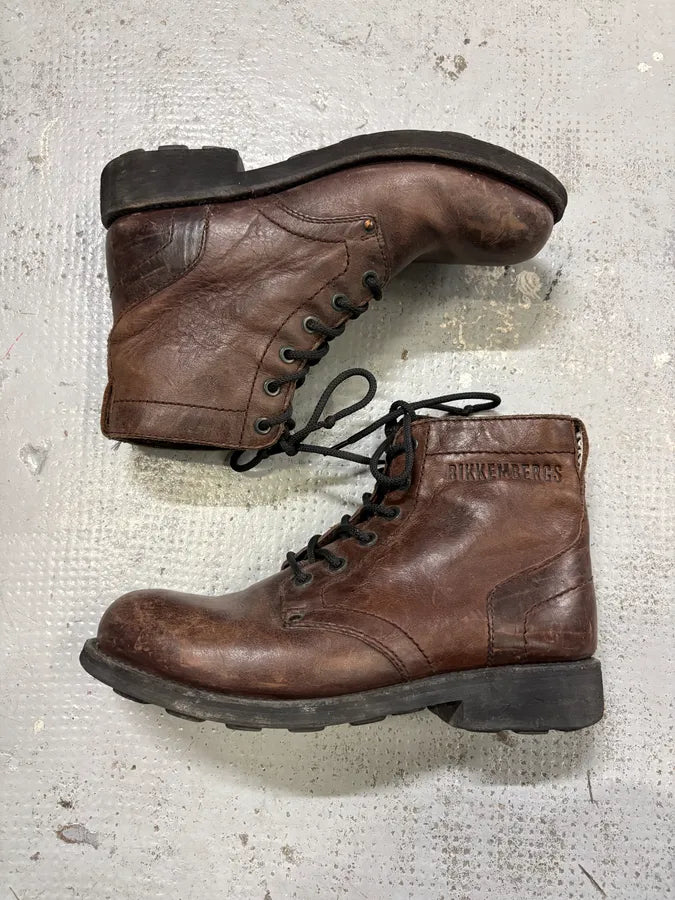 2000s Bikkembers Brown Eroded Leather Boots UgZhTkV 2