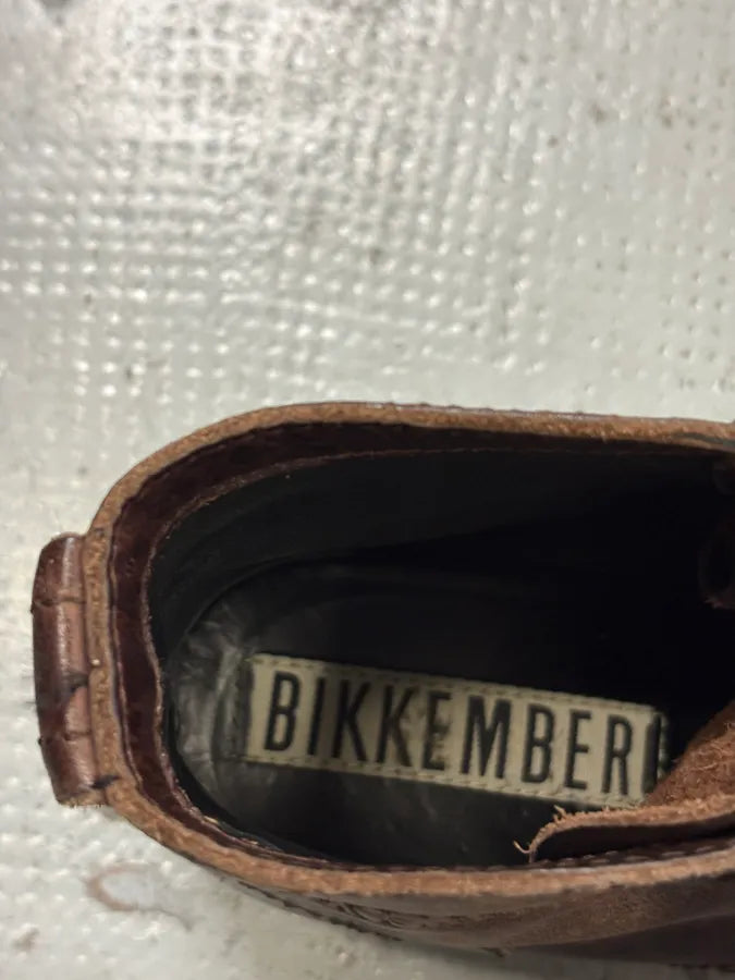 2000s Bikkembers Brown Eroded Leather Boots UgZhTkV 8