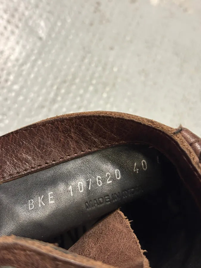 2000s Bikkembers Brown Eroded Leather Boots UgZhTkV 9