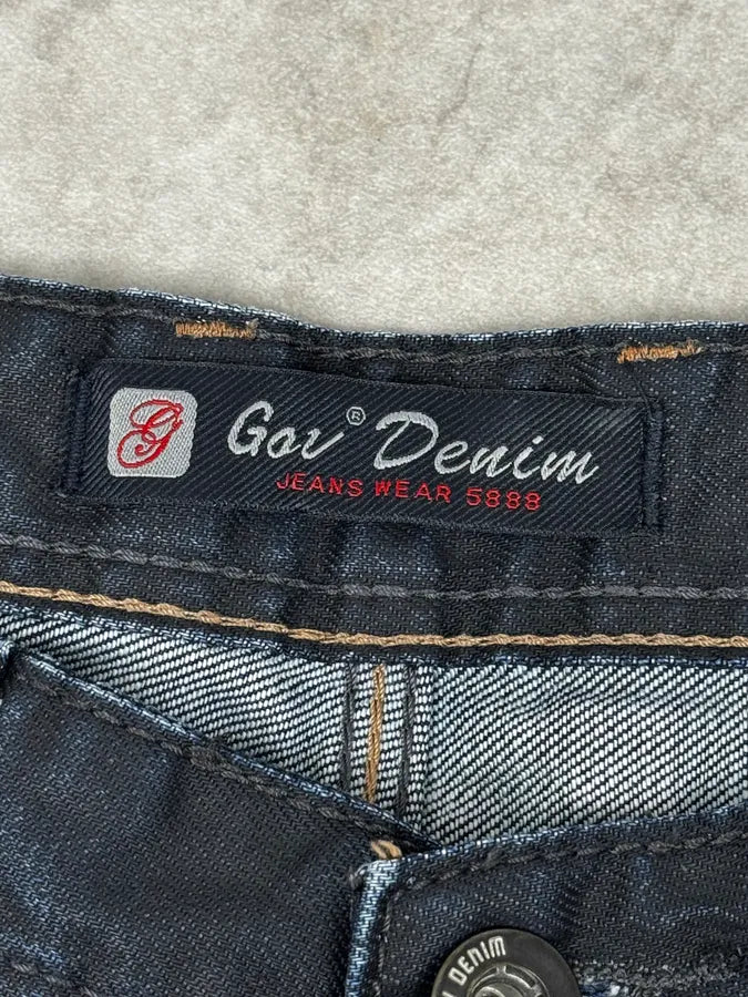 2000s Black Waxed Effect Obscure Denim Jeans BTzyPhI 9