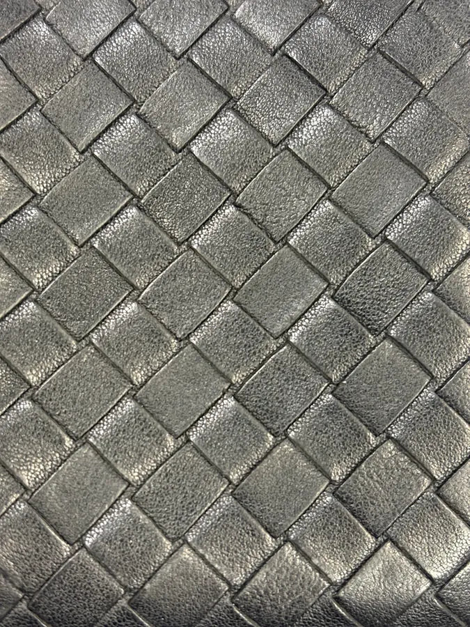 2000s Bottega Veneta Black & Dark Green Leather Woven Wallet hSdgflb 5