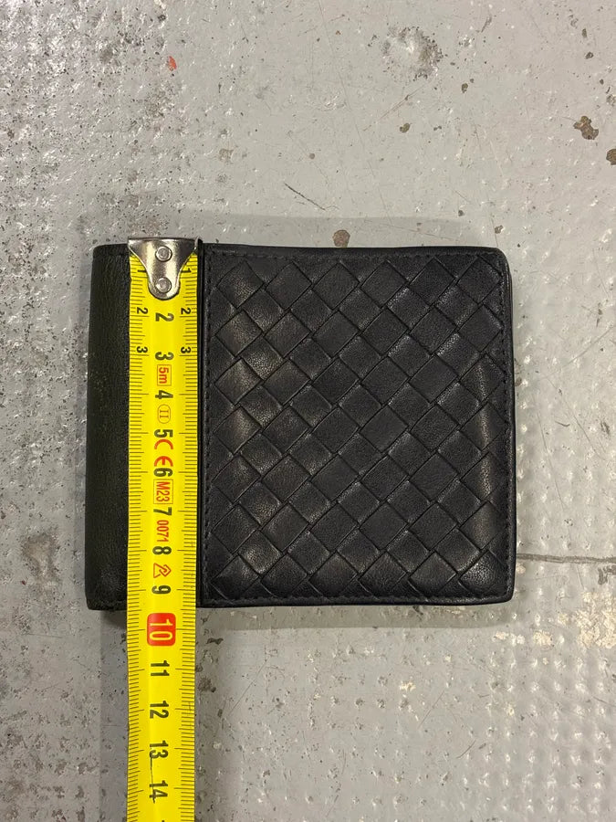 2000s Bottega Veneta Black & Dark Green Leather Woven Wallet hSdgflb 10
