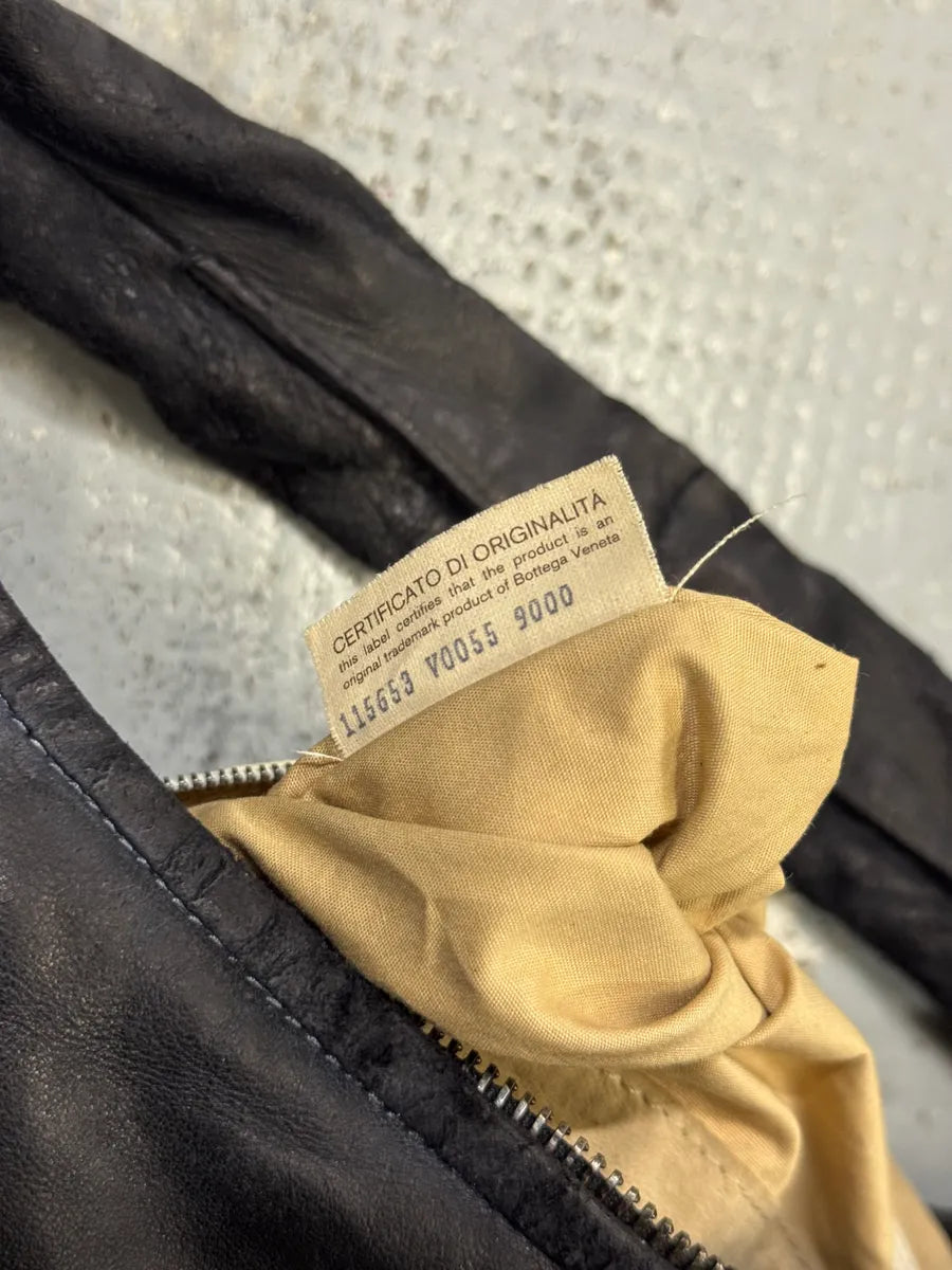 2000s Bottega Veneta Black Leather Intrecciato Hobo Bag anQzOvt 13