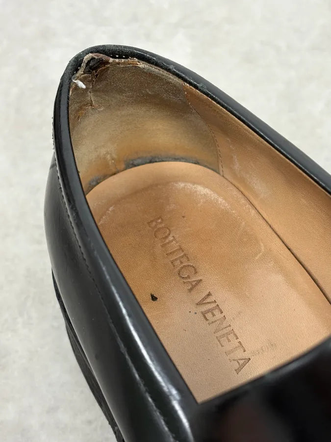 2000s Bottega Veneta Black Leather Loafers qfNxPWb 10