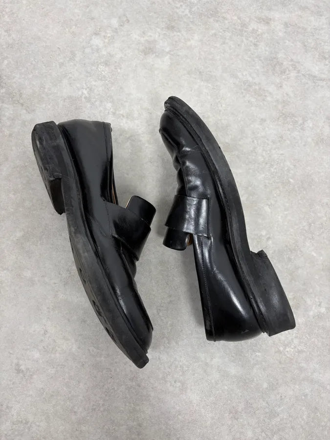 2000s Bottega Veneta Black Leather Loafers qfNxPWb 5