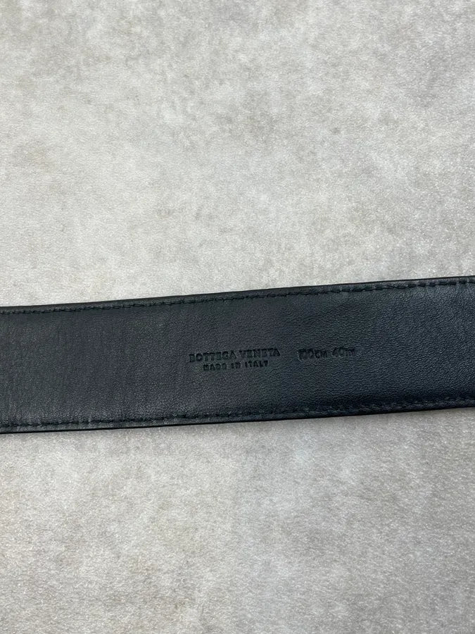 2000s Bottega Veneta Black Leather Woven Belt xEmbaWq 7