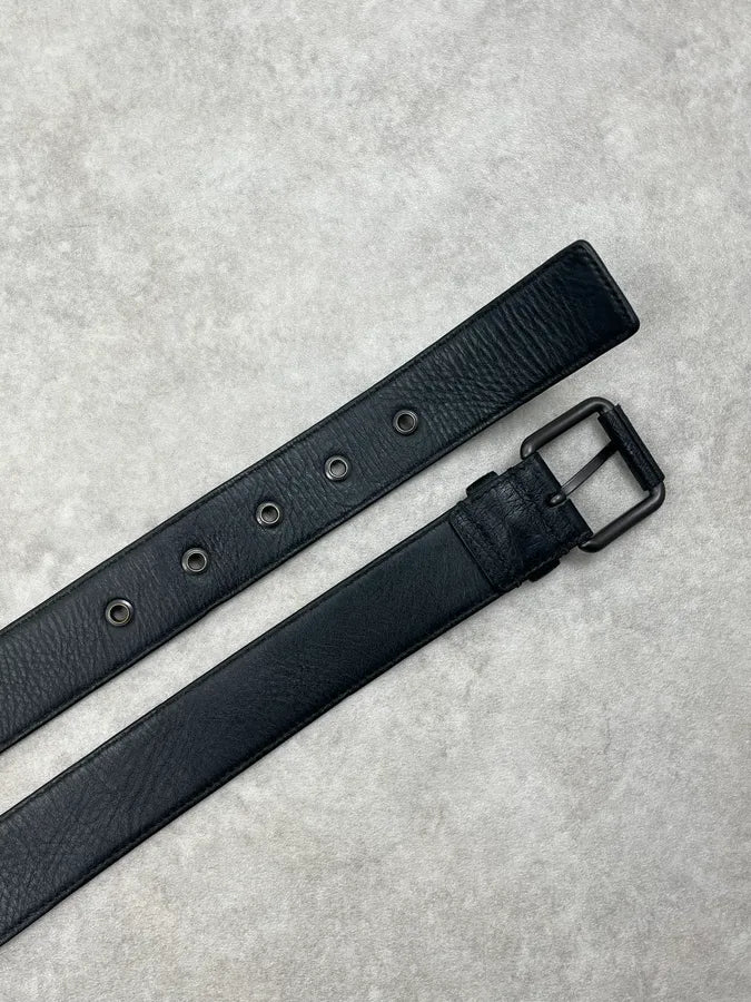 2000s Bottega Veneta Black Leather Woven Belt xEmbaWq 4