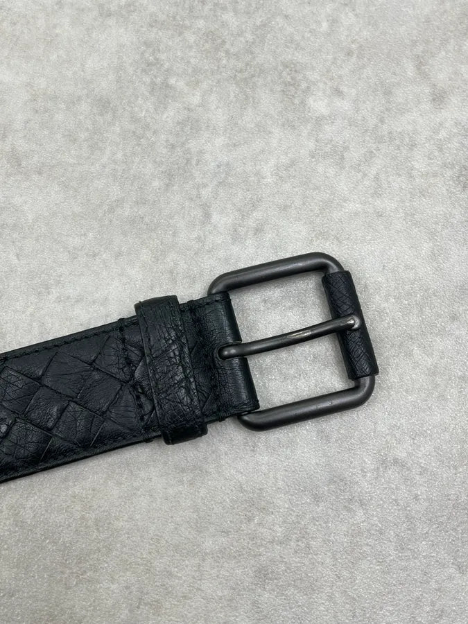 2000s Bottega Veneta Black Leather Woven Belt xEmbaWq 6