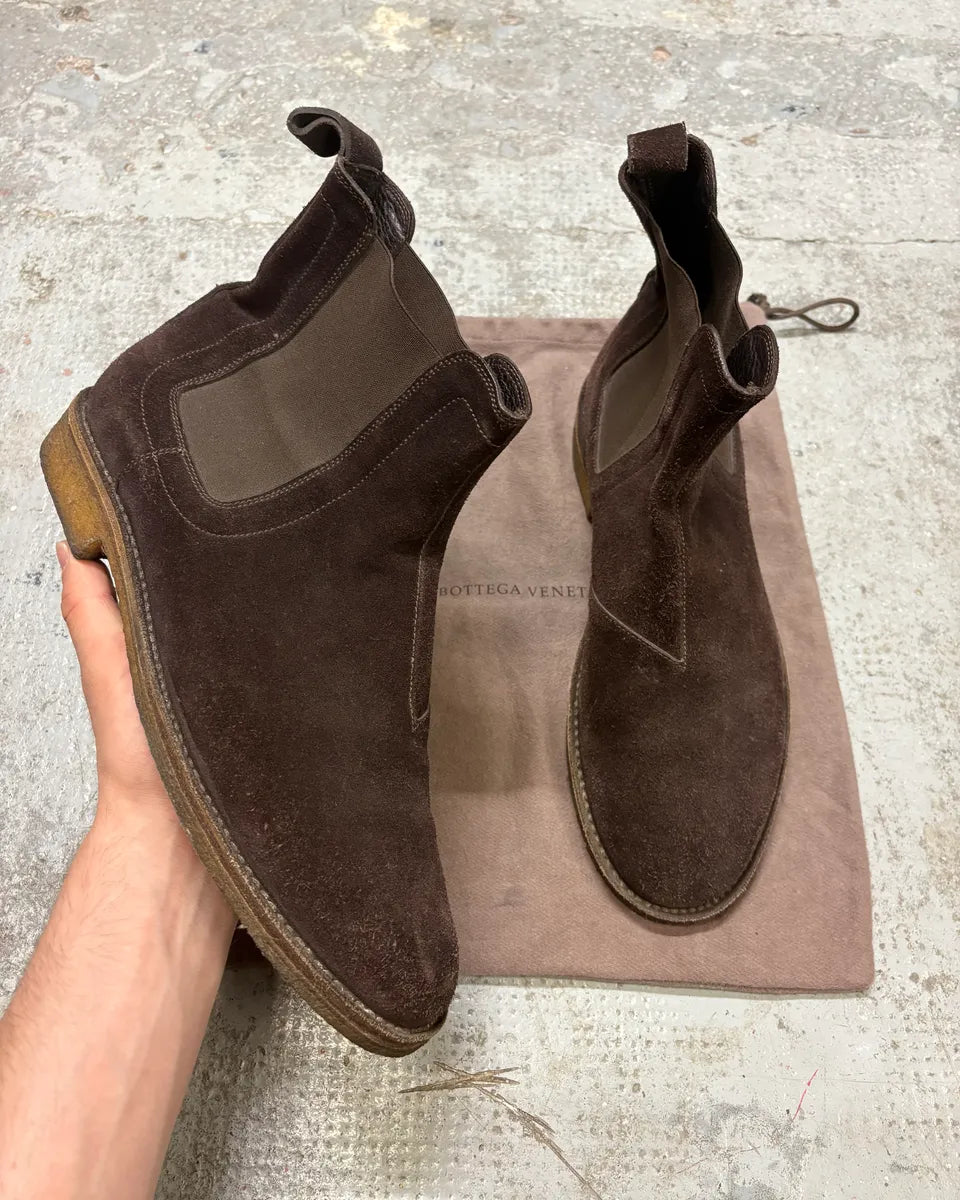 2000s Bottega Veneta Black Suede Leather Ankle Boots kBAhpSo 0