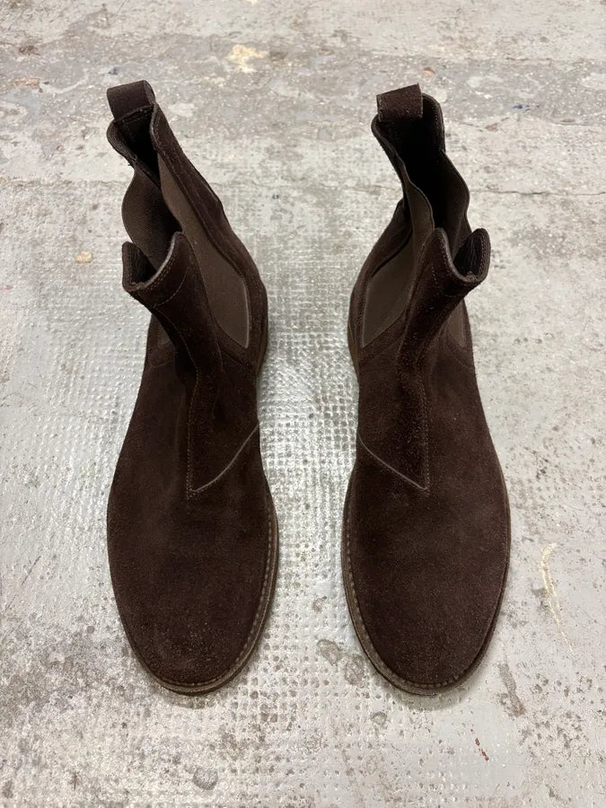 2000s Bottega Veneta Black Suede Leather Ankle Boots kBAhpSo 1