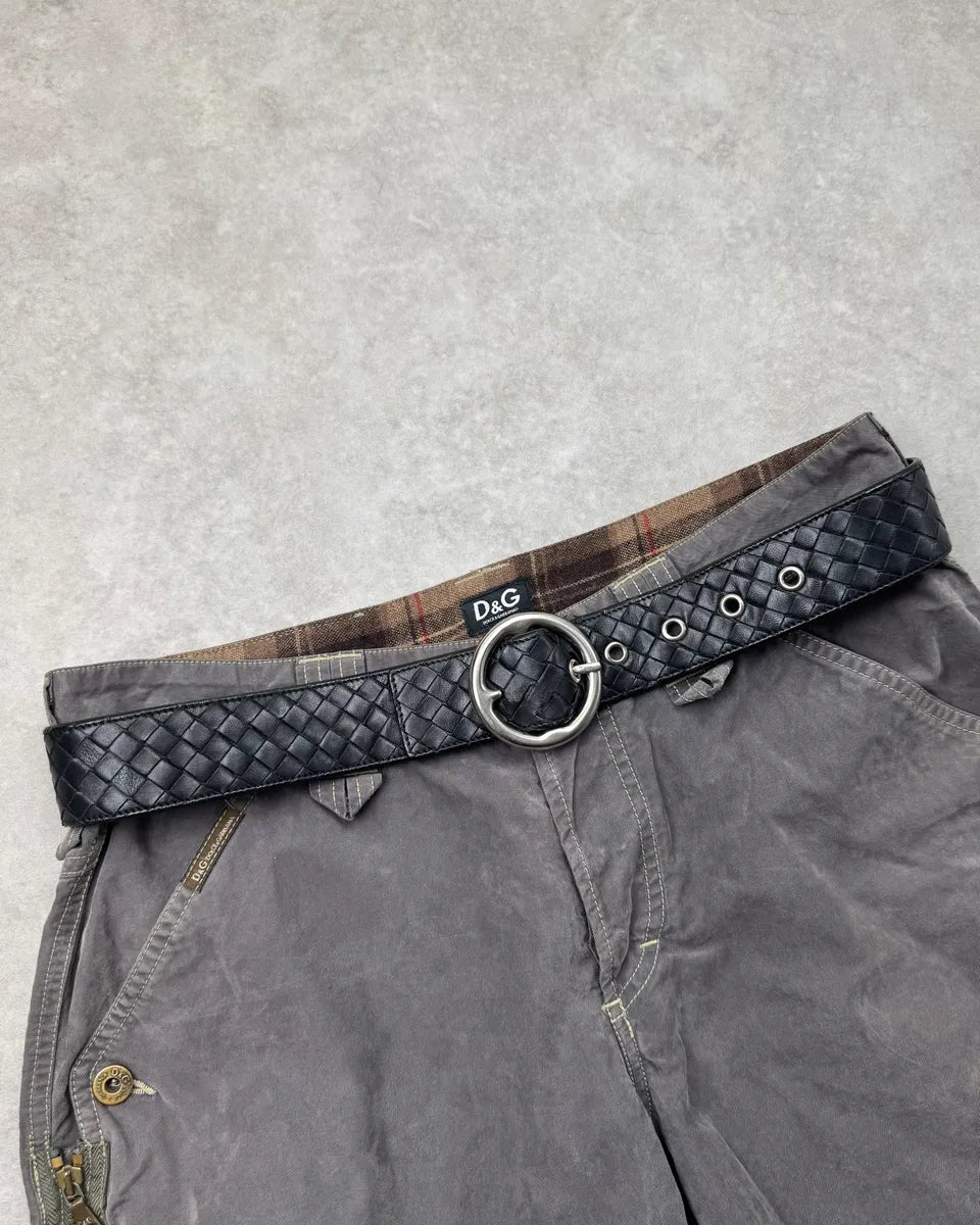 2000s Bottega Veneta Black Woven Leather Belt eomTIMf 0