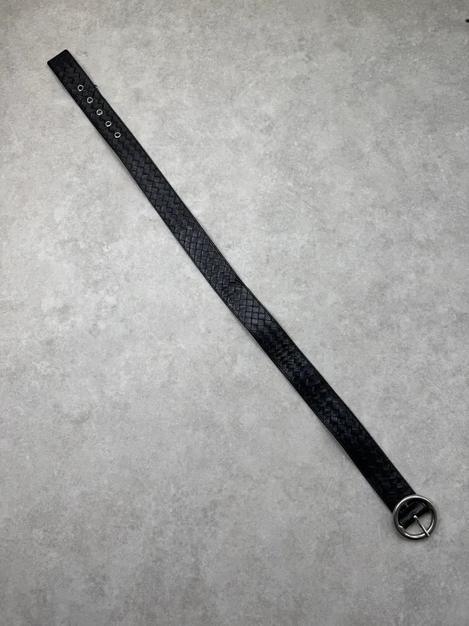 2000s Bottega Veneta Black Woven Leather Belt eomTIMf 3