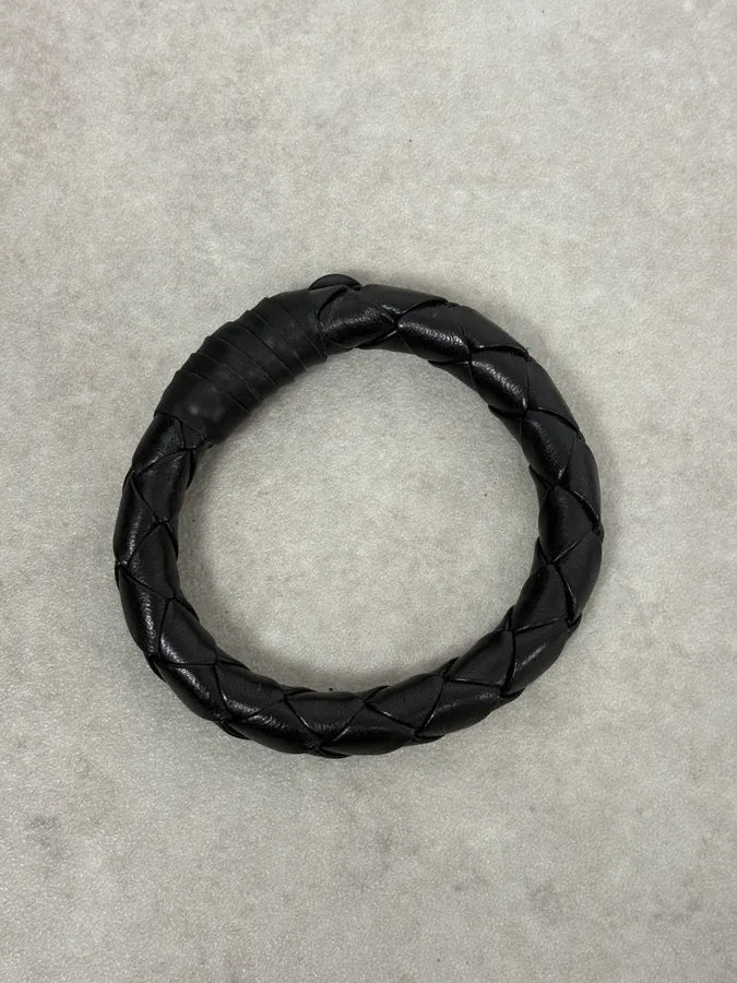 2000s Bottega Veneta Black Woven Leather Bracelet uvtIhUc 5