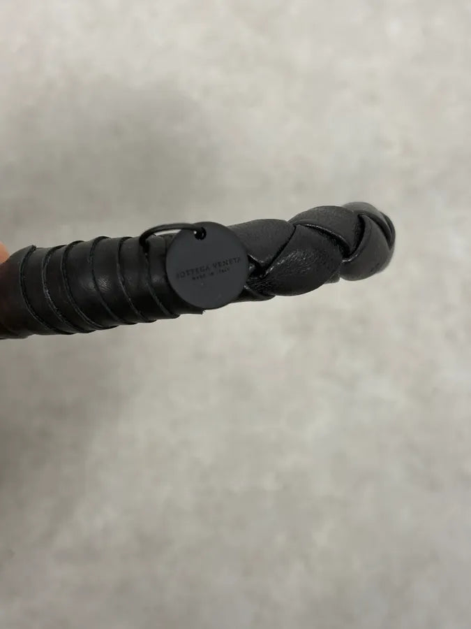 2000s Bottega Veneta Black Woven Leather Bracelet uvtIhUc 6