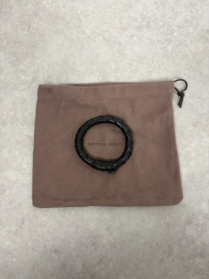 2000s Bottega Veneta Black Woven Leather Bracelet uvtIhUc 3