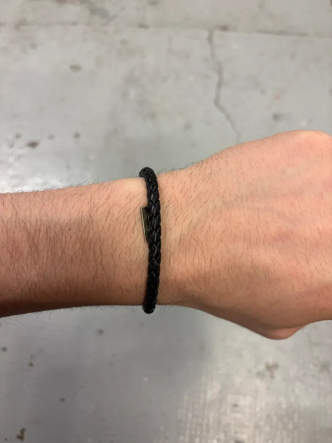 2000s Bottega Veneta Black Woven Leather Bracelet QFVcSWK 3