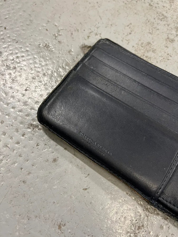 2000s Bottega Veneta Black Woven Leather Wallet UMvTQDB 6