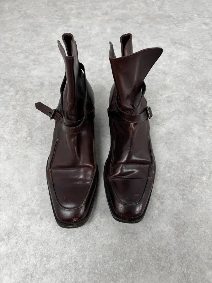 2000s Bottega Veneta Brown Leather Ankle Boots NKUuSFW 1