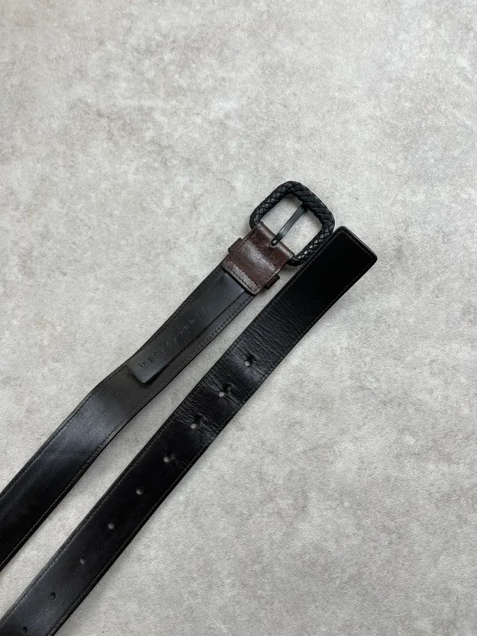 2000s Bottega Veneta Brown Leather Braided Buckle Belt NxbOQkI 5