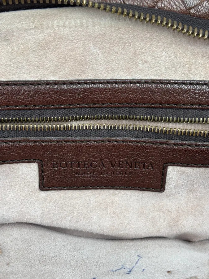 2000s Bottega Veneta Brown Leather Intrecciato Handle Bag by Tomas Maier Likezkp 13