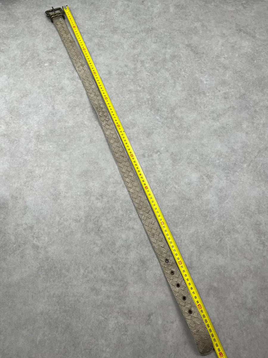2000s Bottega Veneta Cream Leather Woven Intrecciato Belt wPeJYDd 9