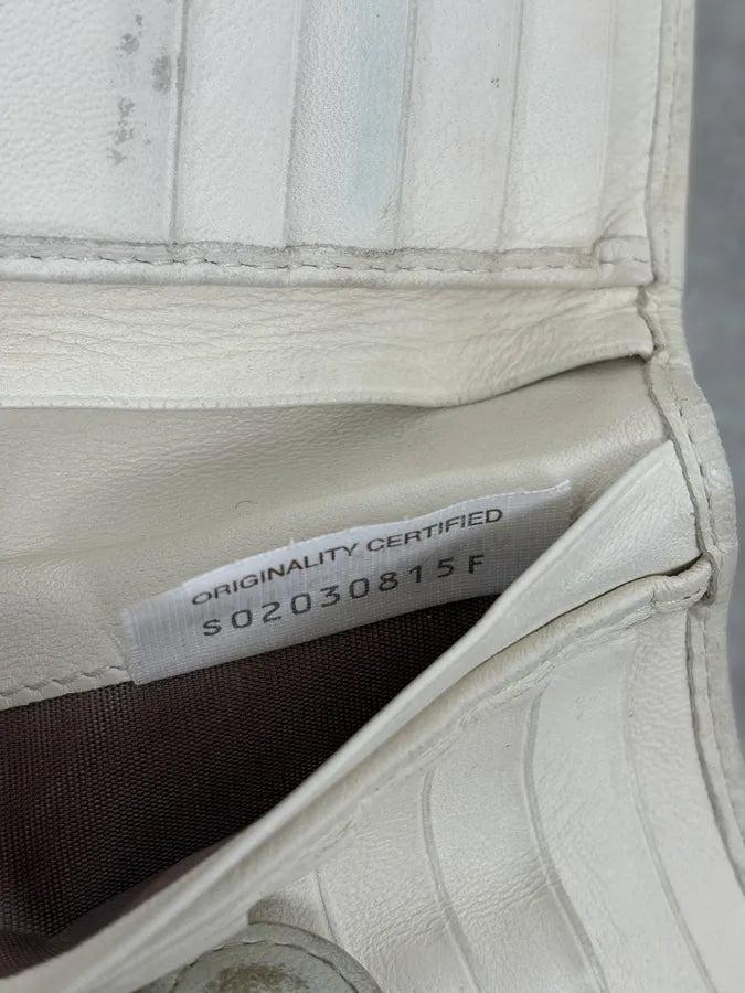 2000s Bottega Veneta White Woven Leather Wallet uSxcEXL 9