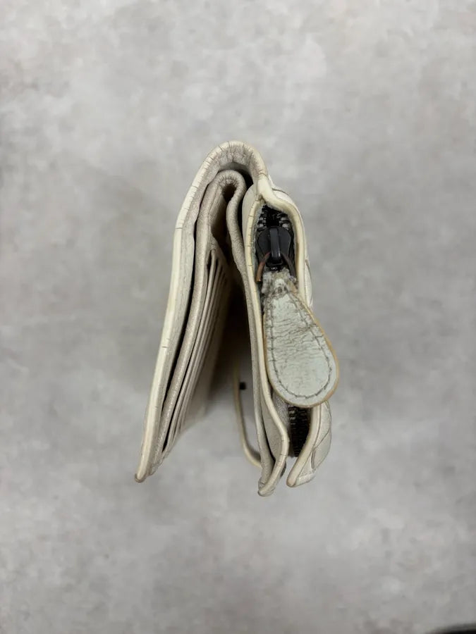 2000s Bottega Veneta White Woven Leather Wallet uSxcEXL 7