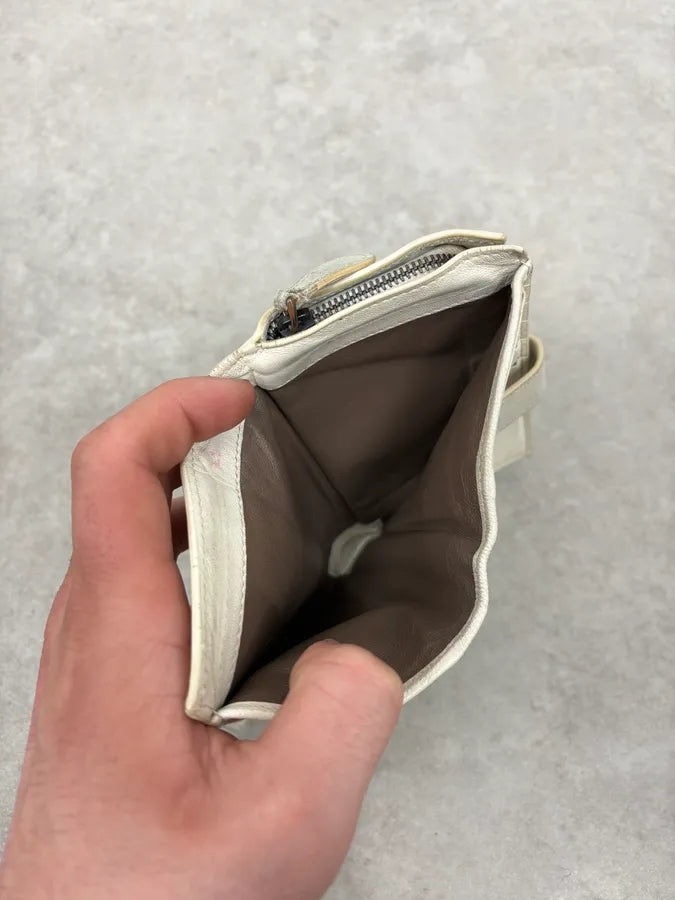 2000s Bottega Veneta White Woven Leather Wallet uSxcEXL 6