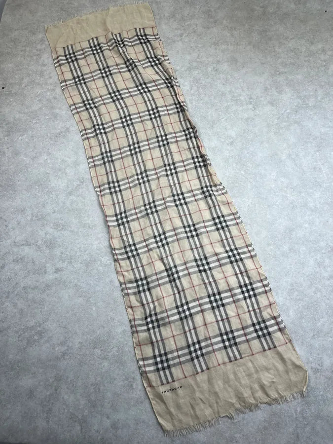 2000s Burberry Beige Signature Tartan Scarf CkHqCGL 2