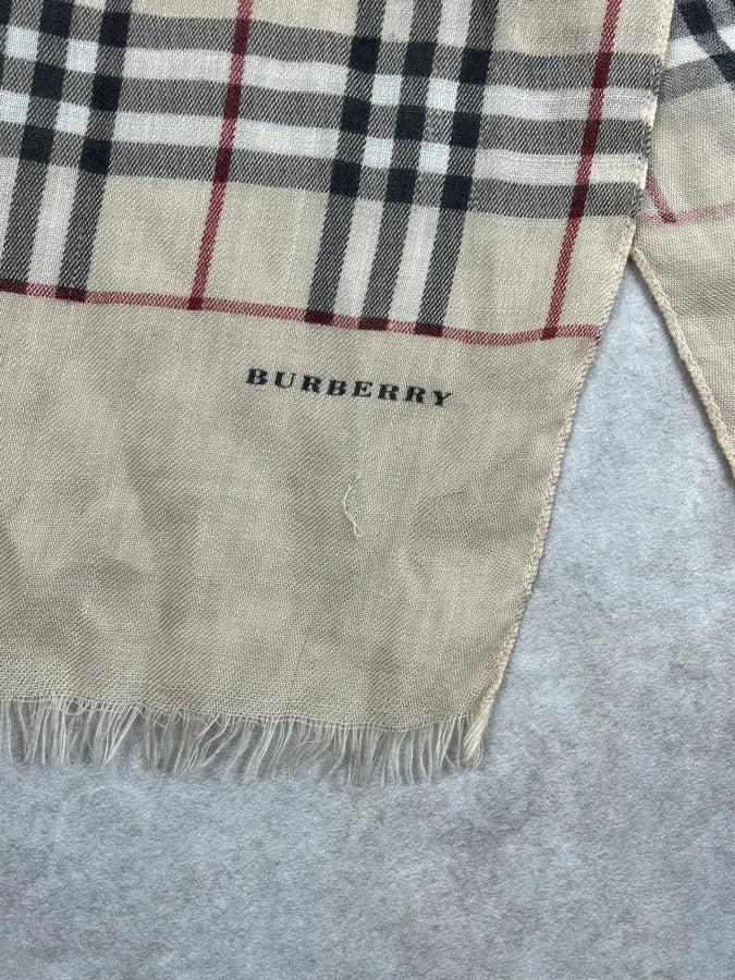 2000s Burberry Beige Signature Tartan Scarf CkHqCGL 4