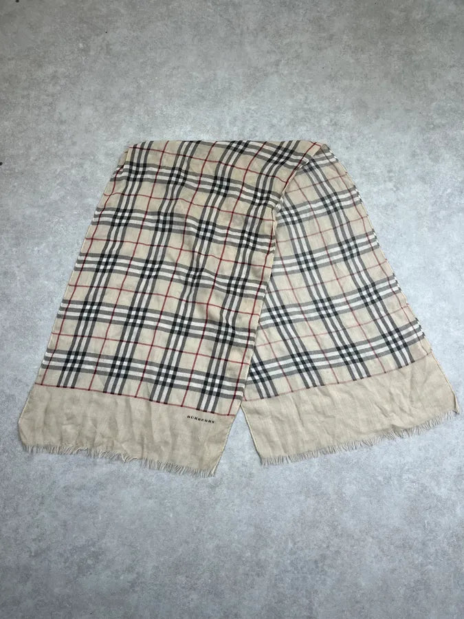 2000s Burberry Beige Signature Tartan Scarf CkHqCGL 3