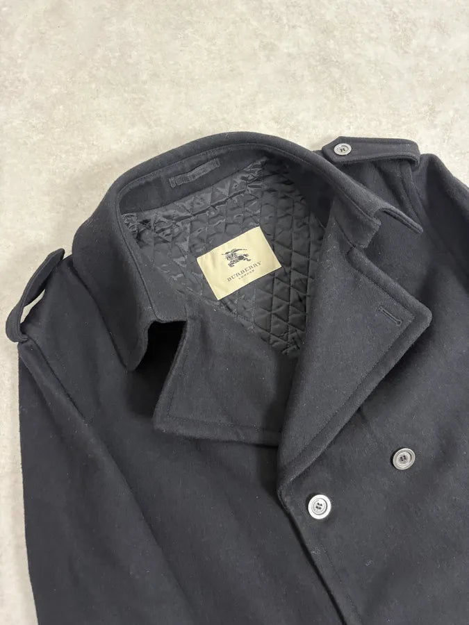 2000s Burberry Black Double-Breasted Wool Coat zMAFJfc 4
