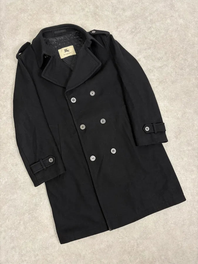 2000s Burberry Black Double-Breasted Wool Coat zMAFJfc 3
