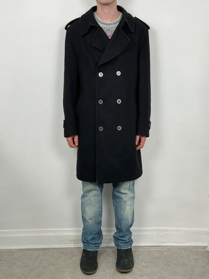 2000s Burberry Black Double-Breasted Wool Coat zMAFJfc 1