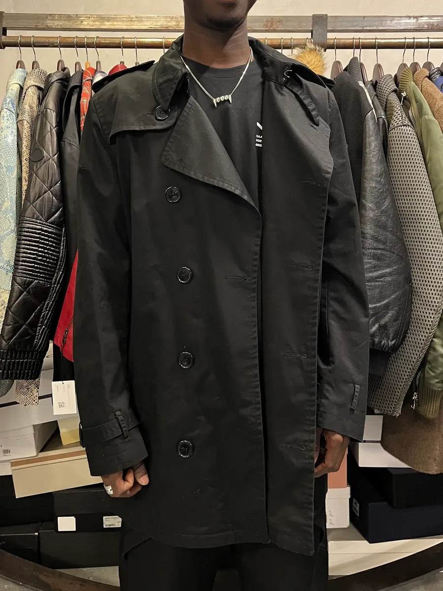 2000s Burberry Black Imperial Buttoned Long Jacket UOEUDqm 1