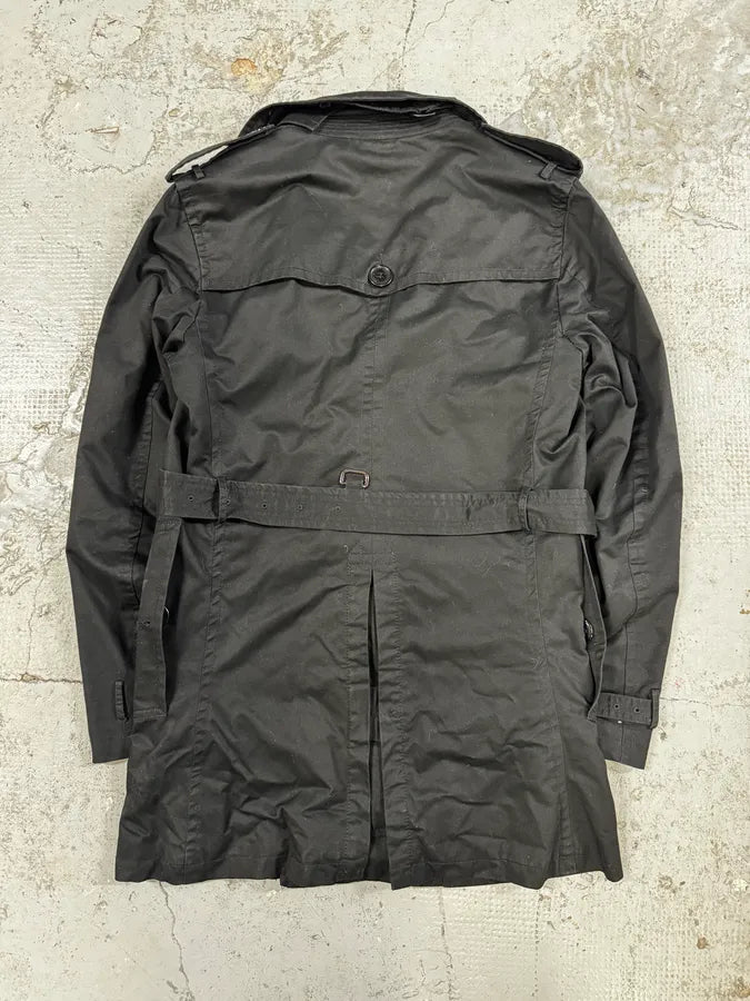 2000s Burberry Black Imperial Buttoned Long Jacket UOEUDqm 3