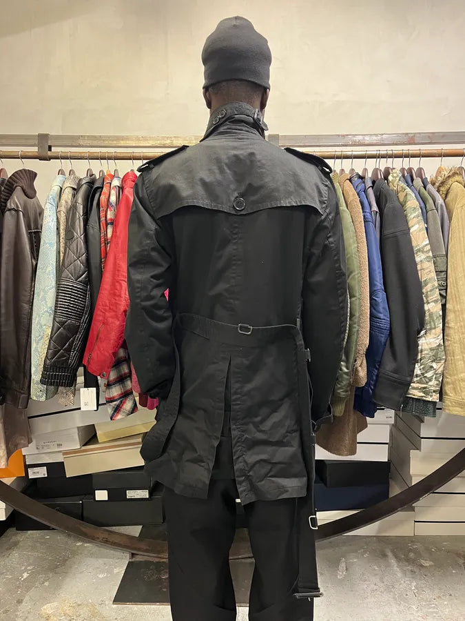 2000s Burberry Black Imperial Buttoned Long Jacket UOEUDqm 4