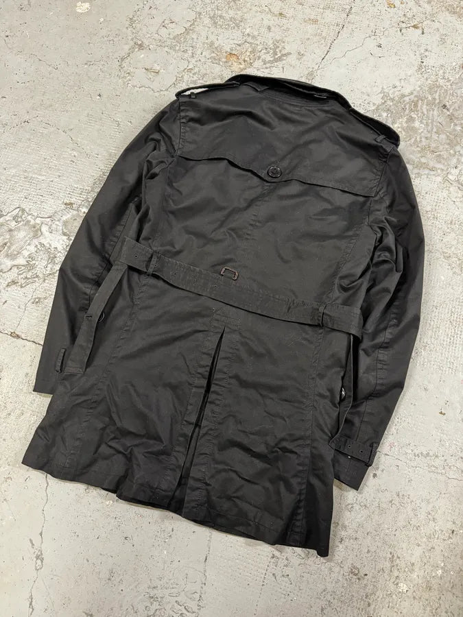 2000s Burberry Black Imperial Buttoned Long Jacket UOEUDqm 5