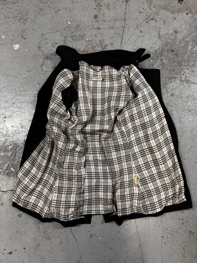 2000s Burberry Black Imperial Buttoned Long Jacket UOEUDqm 6