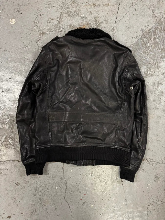 2000s Burberry Black Leather Premium Jacket morjYOX 3