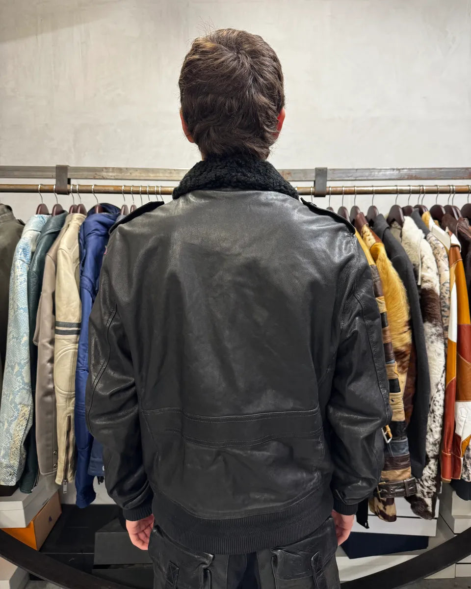 2000s Burberry Black Leather Premium Jacket morjYOX 4