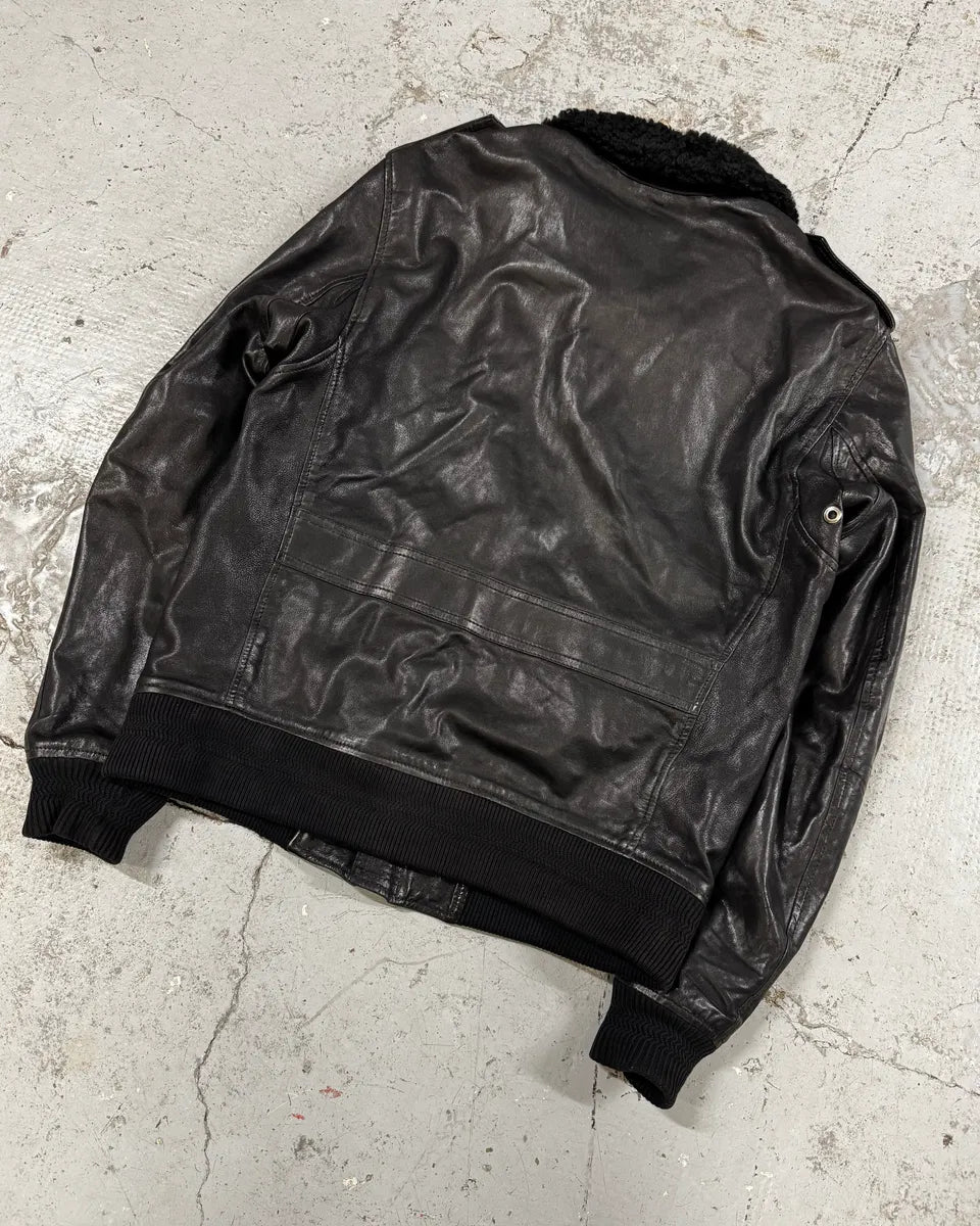 2000s Burberry Black Leather Premium Jacket morjYOX 5